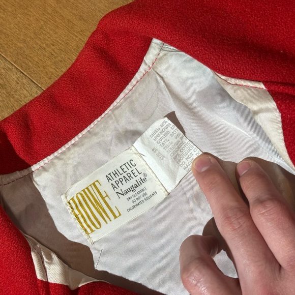 Howe Wool Leather Varsity Jacket Vtg‎ 70’s Sz 38 USA Naugalite Red Embroidered - Picture 5 of 14